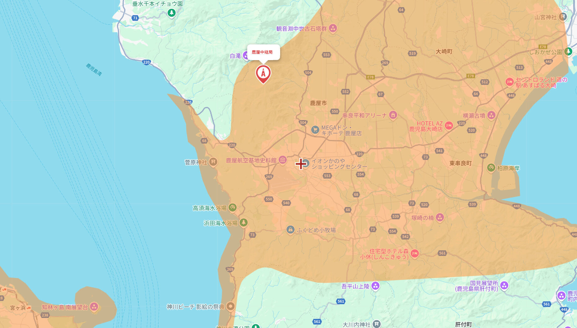 鹿屋市の電波事情